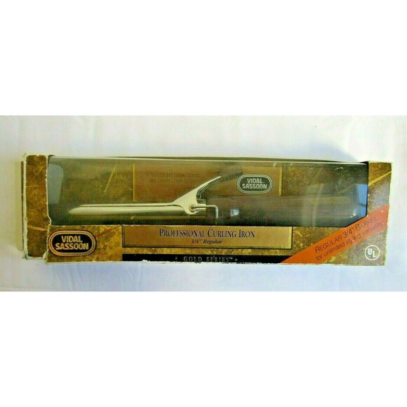 Vintage Vidal Sassoon Gold Series Professional Curling Iron ¾” Barrel Orig Box - Picture 5 of 6